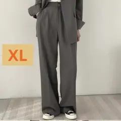 ワイドストレートパンツ　ポリエステルで軽い　透けない　痩せ見え効果　カジュアル