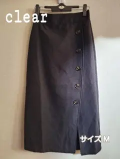 clear ダークグレー ボタン付きタイトスカート M