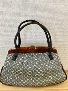 総絞り 和装バッグ がま口 べっ甲風 着物バッグ 美品のサムネイル