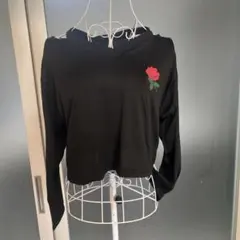 バラブラック 長袖クロップドTシャツ