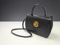 ジバンシィ2WAY ハンドバッグターンロック ネイビー ゴールド金具 