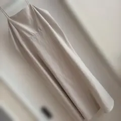 未使用　ホワイト　ジャガード風　キャミワンピース