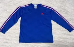 【レア】アディダス　青　赤ライン　ストライプ　150