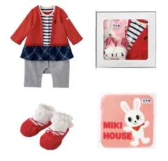 新品未使用♡ミキハウス　WEB限定セット　出産祝い　プレゼント　ロンパース　靴下