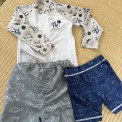 恐竜柄 ベビー水着セットクマちゃんパンツつき、男の子用