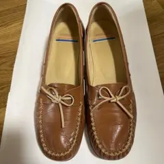 25.5cm ブラウン　革ローファー 約3cmヒール