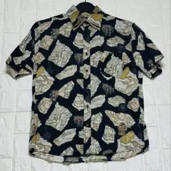 BRICK HOUSE 地図柄総柄シャツ M 航海図 コンパス ヴィンテージ風のサムネイル