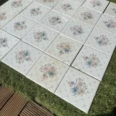 英国タイル　花柄　150角　23枚セット