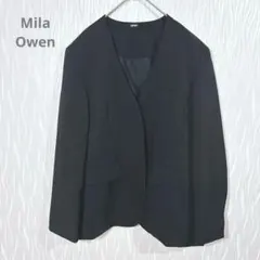 美品 ミラオーウェン ノーカラージャケット 黒 セレモニー 卒業 入学式 着回し