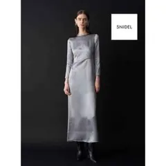 SNIDEL スナイデル バックシアー サテンドレス グレー Sのサムネイル