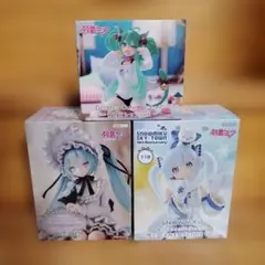 初音ミク Desktop Cute フィギュア+初音ミク、雪ミクぬースト 3点
