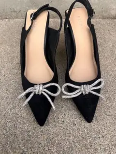 RANDA ランダ　リボンビジューのパンプス(Sサイズ)