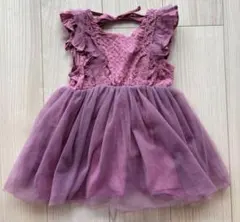 チュールドレス　90サイズ　女の子　結婚式　誕生日　バックリボン　ピンク