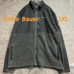 エディーバウアー メンズフリース×ナイロンジャケット 黒×灰 2XL【7232】