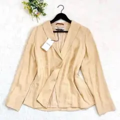 《新品》LISETTE とろみ テーラードジャケット ブロックチェック ベージュ