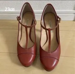 ストロベリーフィールズ　赤　ストラップ　ヒールパンプス　レトロ　23cmのサムネイル