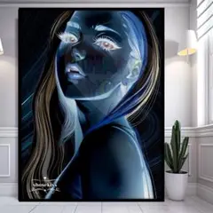 ♥美人の絵ミニマリストグラフィック「内的世界」フォトアートインテリアポスターA4