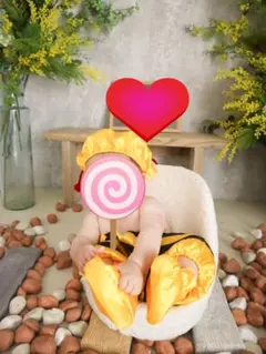 ハロウィン　黄色と黒のストライプ　蜂　３点セット　1才