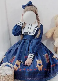 量産型　ロリィタ　かわいい　ワンピース　ブルー　コスプレ