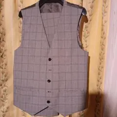 グレー系チェック柄 スーツベスト