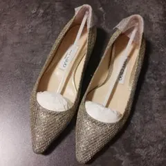 JIMMY CHOO ゴールド グリッターパンプス