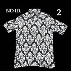 【柄シャツ】NO ID ダマスク柄 オープンカラーシャツ 2 M 黒 レーヨン