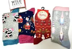 WILDFeet クリスマス　サンタさん　雪ダルマ　オシャレ　カジュアル　靴下