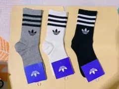 アディダス ストライプソックス 3色セット22-25cm