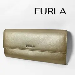 【美品】FURLA ゴールド 長財布
