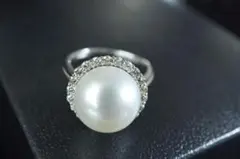 PT900 コンクパール（海螺珠）×天然ダイヤモンド リング - メルカリ