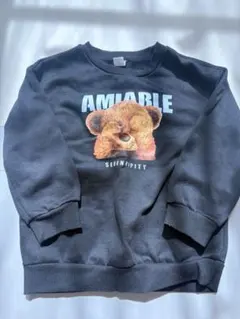 AMIABLE クマプリント トレーナー ブラック