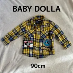 BABYDOLL ミッキー チェック 長袖シャツ 90cm