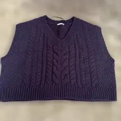 GU ニットベスト Mサイズ ダークネイビー