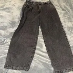 ブラックデニムワイドパンツ