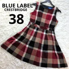 ブルーレーベルクレストブリッジ　ノースリーブ　ワンピース　チェック　ウール　М