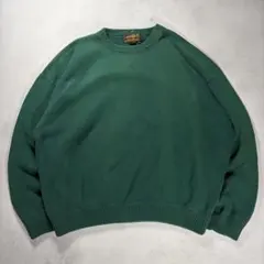 XL 80s USA製 エディーバウアー コットンニット セーター 黒タグ