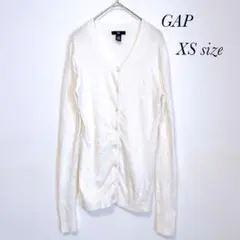 GAP Vネックカーディガン ニット シンプル 着回し ホワイト 綺麗め XXS