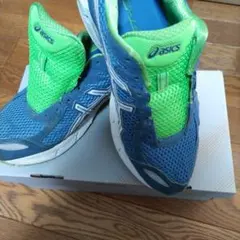 asics 卓球シューズ 26.0cm　青　アシックス　緑　　シューズ