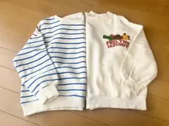ZARA kids ストライプと動物プリントの長袖トレーナー
