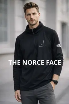 美品 企業ロゴ THE NORCE FACE ハーフジップ