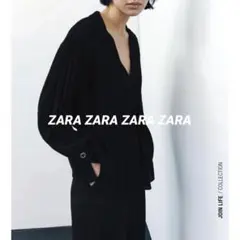 【今期完売】ZARA シワ加工 ブラウス M 新品タグ付き