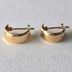 K18 ダイヤモンド フープピアス 0.12ct イエローゴールド ベゼルセット 