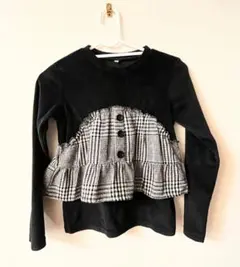 チェックペプラムトップス　130㎝