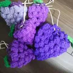 ハンドメイド かぎ針編み ぶどう 巾着袋 セット