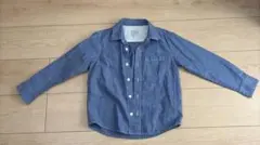 デニムブルー ボタン付きシャツ 120