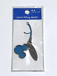 東京ディズニーリゾート 携帯ストラップ ミッキー ブルー　レア　ブルー