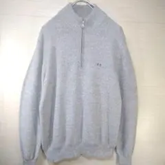 マックレガー　ニットセーター　ハーフジップ　刺繍ロゴ　リネン混