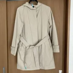 フード付き　スプリングコート　見ごろのみ裏起毛　Lサイズ　ライトベージュ