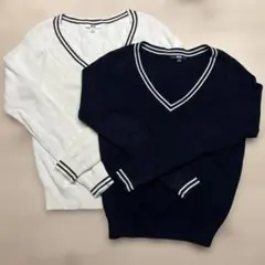コットンカシミヤVネックセーター（長袖） M 2枚セット