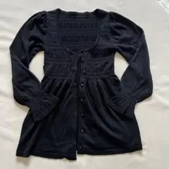 美品　PEYTONPLACE 長袖カーディガン M 黒ラメのサムネイル